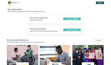 A personlised dashbaord allowing homeless citizens to apply for vital support, and track their applications